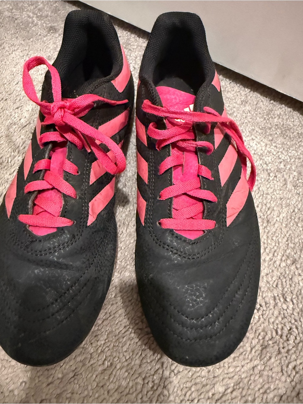 adidas Black and Pink Soccer Cleats